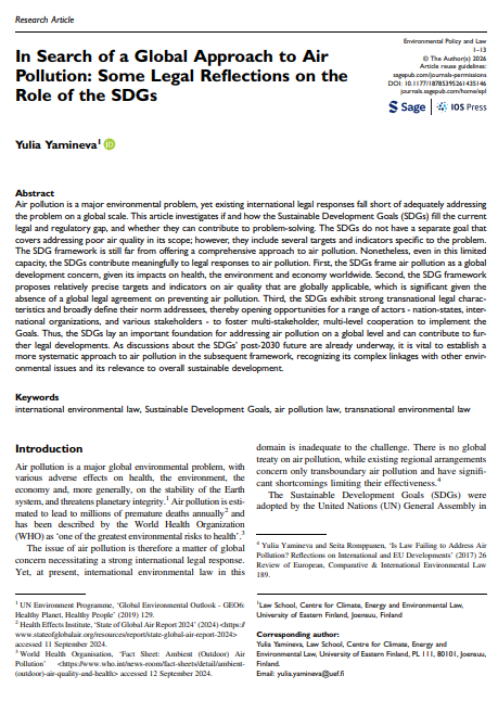Environmental Policy & Law Journal