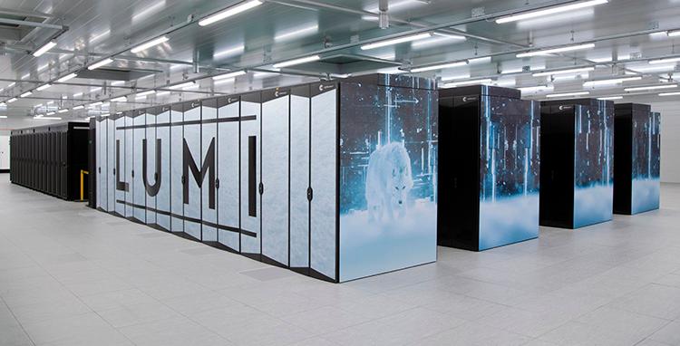 Photograph of Lumi Supercomputer