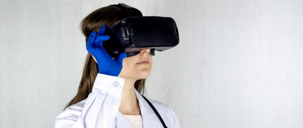 Nurse with VR glasses