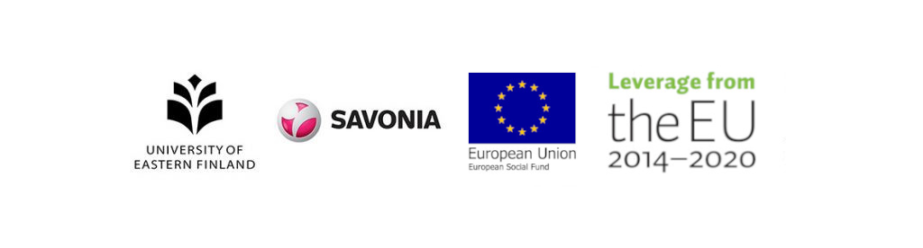 The logos of the organizers: UEF, Savonia, European Union