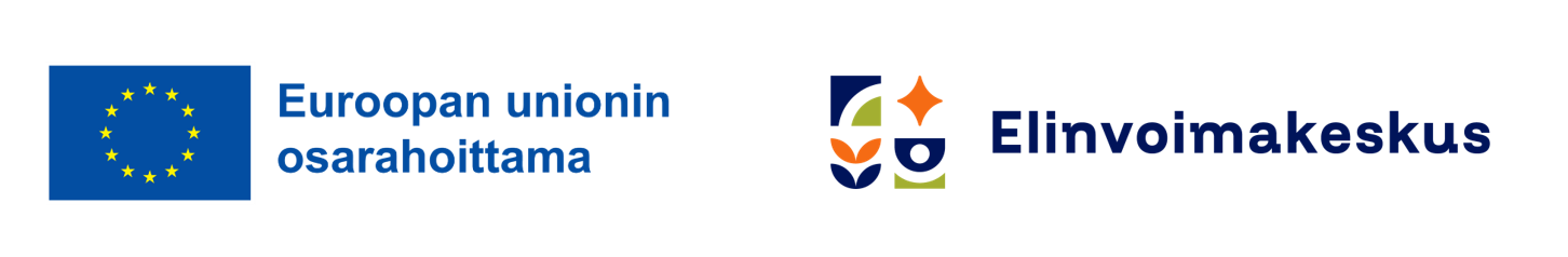EU-logo ja Elinvoimakeskuksen logo.
