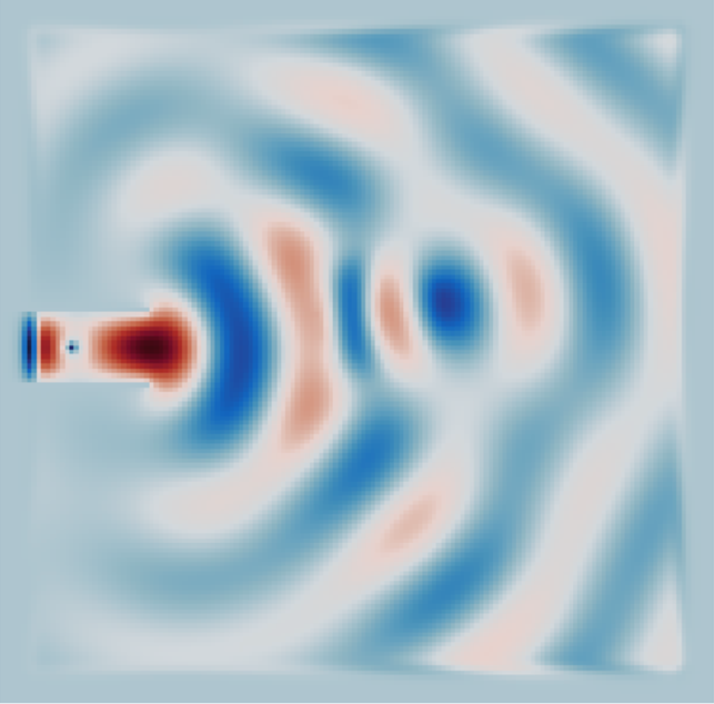 Simulation of microwaves interacting with a tree trunk