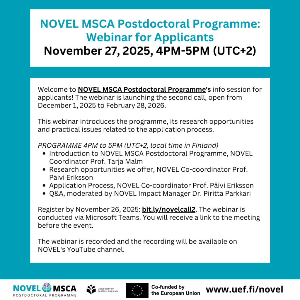 Ad for NOVEL webinar for applicants