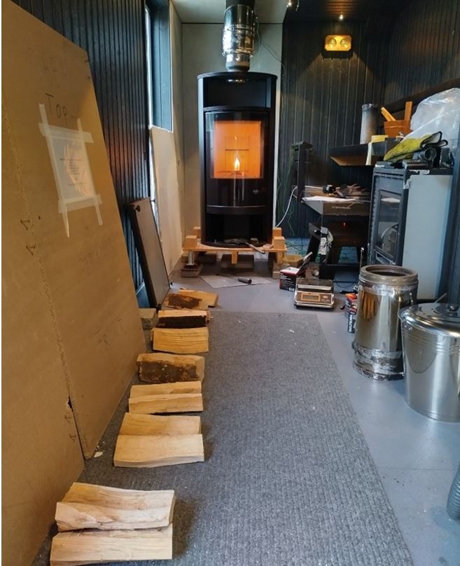 A stove in a testing laboratory